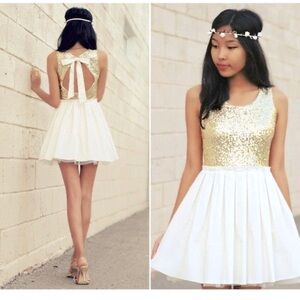 D.darlin white and gold girl dress